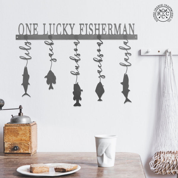 Rusted Orange Craftworks Co. Special Offer Reely Great Family Names Fish Sign Personalized - Father's Day, Dad, Grandpa