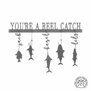 Rusted Orange Craftworks Co. Special Offer Reely Great Family Names Fish Sign Personalized - Father's Day, Dad, Grandpa