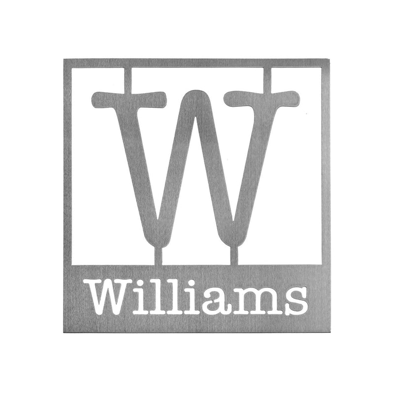 metal monogram letter w