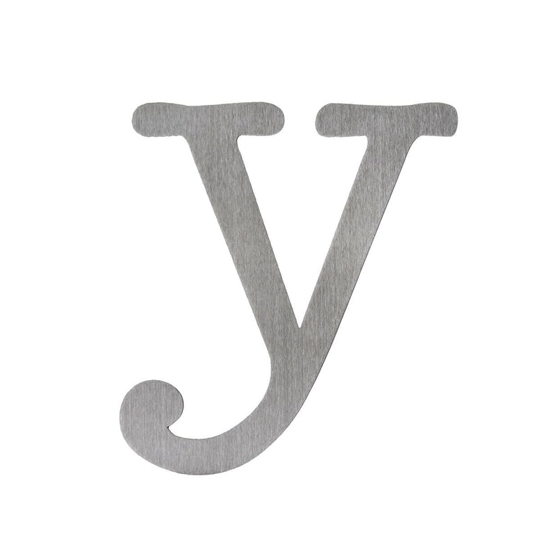 Metal letter Y decoration shown against white background.