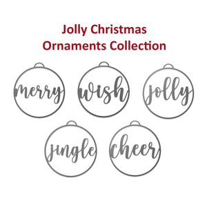 Rusted Orange Craftworks Co. Variety (5 pack - 1 of each style) Special Offer Jolly Christmas Ornaments - 5 pack