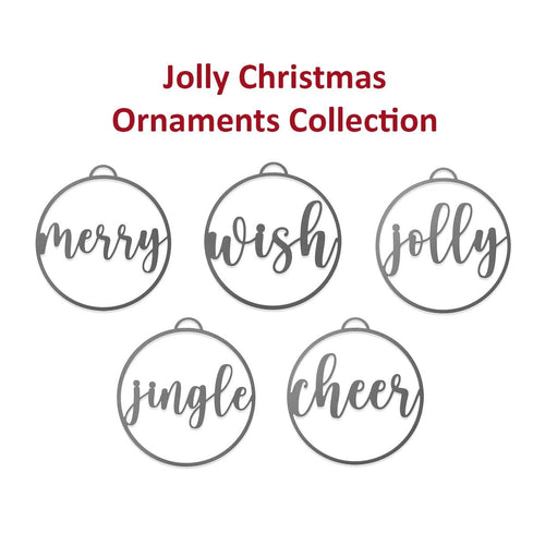 Rusted Orange Craftworks Co. Variety (5 pack - 1 of each style) Special Offer Jolly Christmas Ornaments - 5 pack