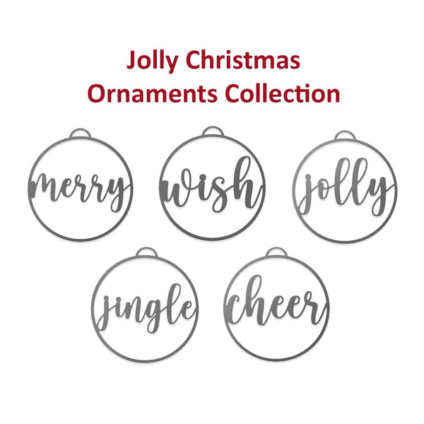 Rusted Orange Craftworks Co. Variety (5 pack - 1 of each style) Special Offer Jolly Christmas Ornaments - 5 pack