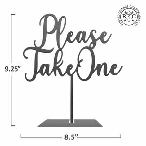 please take one sign dimensions