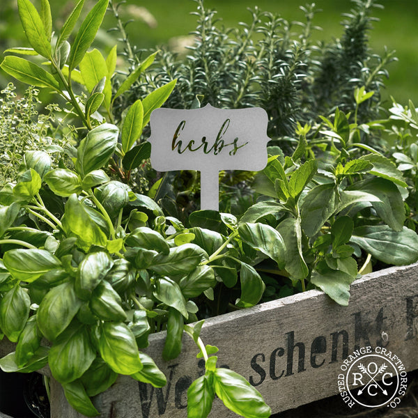 Rusted Orange Craftworks Co. Window Garden Markers - Single - Herb Garden Plant Identification Stakes