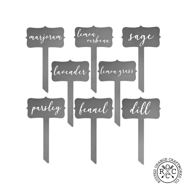 Rusted Orange Craftworks Co. Window Garden Markers - Single - Herb Garden Plant Identification Stakes