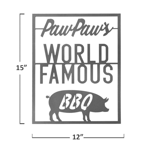 world famous bbq sign dimensions
