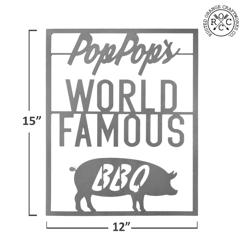world famous bbq sign dimensions