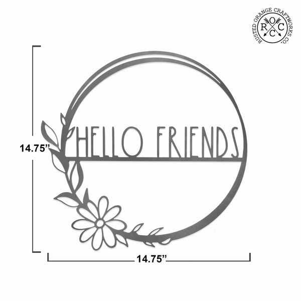 Rusted Orange Craftworks Co. Wreath & Floral Frames Flower Shop Collection - Personalized Family Custom Name Wall Sign for Wreath