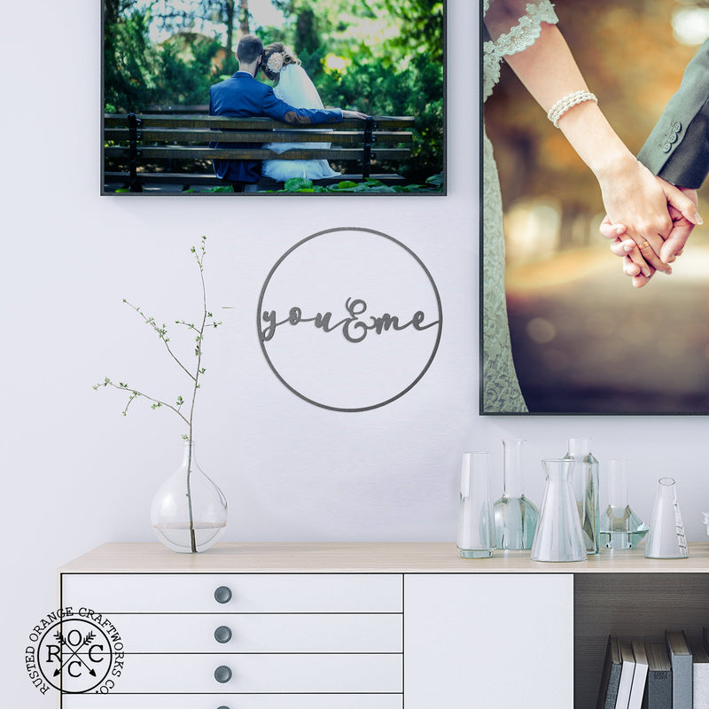Rusted Orange Craftworks Co. Wreaths & Garlands 11.5 inch / you & me Minimalist Love Greetings - Bedroom Decor For Wall Love Sign