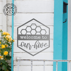 Rusted Orange Craftworks Co. Wreaths & Garlands Hexagon Door Greetings - Welcome to Our Home Modern Rustic Word Art