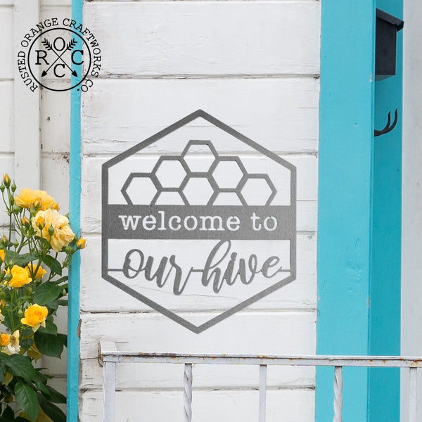 Rusted Orange Craftworks Co. Wreaths & Garlands Hexagon Door Greetings - Welcome to Our Home Modern Rustic Word Art
