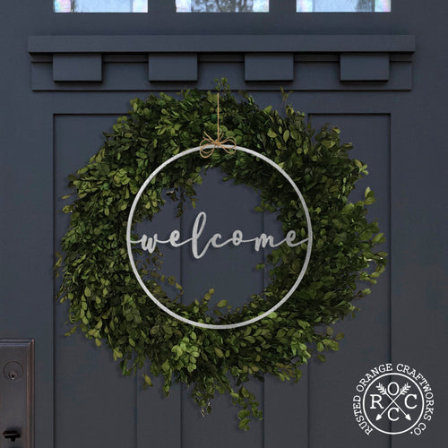 Rusted Orange Craftworks Co. Wreaths & Garlands Special Offer Welcome Circle Greeting - Welcome Home Outdoor Sign for Front Door