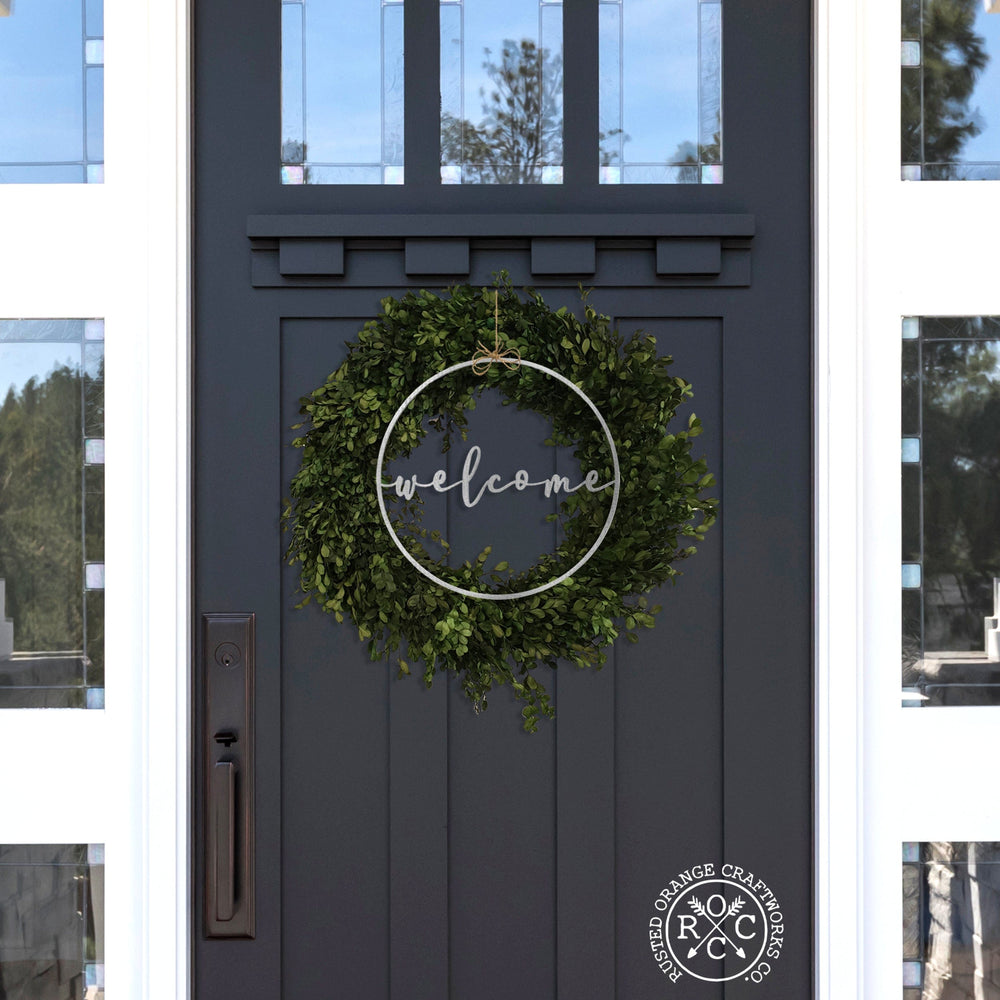 Rusted Orange Craftworks Co. Wreaths & Garlands Welcome Circle Greeting - Welcome Home Outdoor Sign for Front Door